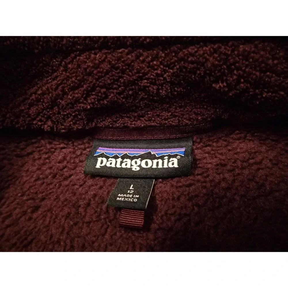 Patagonia Re-Tool Snap-T Fleece Kids Size 12 Burgundy Excellent Pullover‎ Jacket